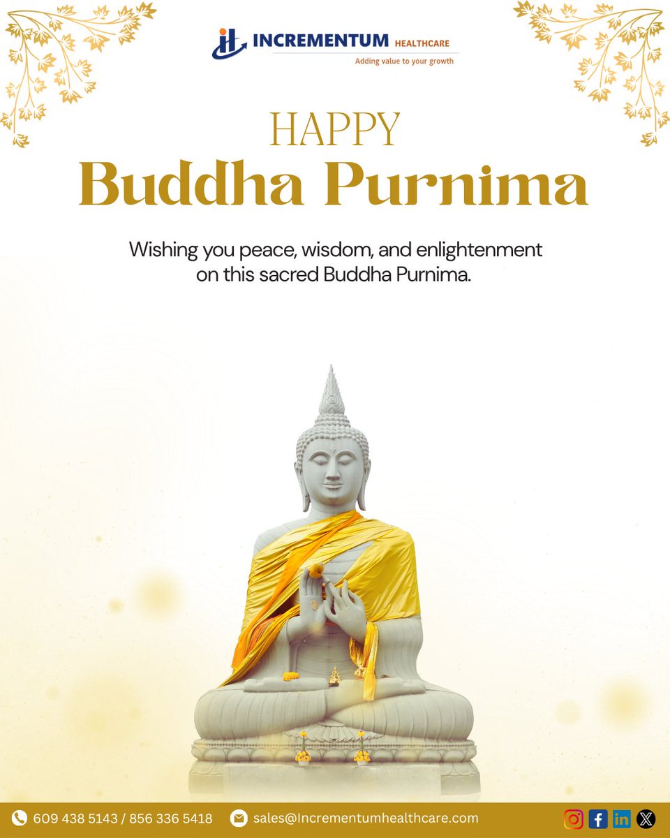 IncrementumHC's tweet photo. Happy Buddha Purnima! 🌸

A day to follow the path of peace, kindness, and compassion. ✨

#BuddhaPurnima #Peace #Compassion #SpreadKindness #Harmony #Incrementumhealthcare https://t.co/N0TPEZh8z4