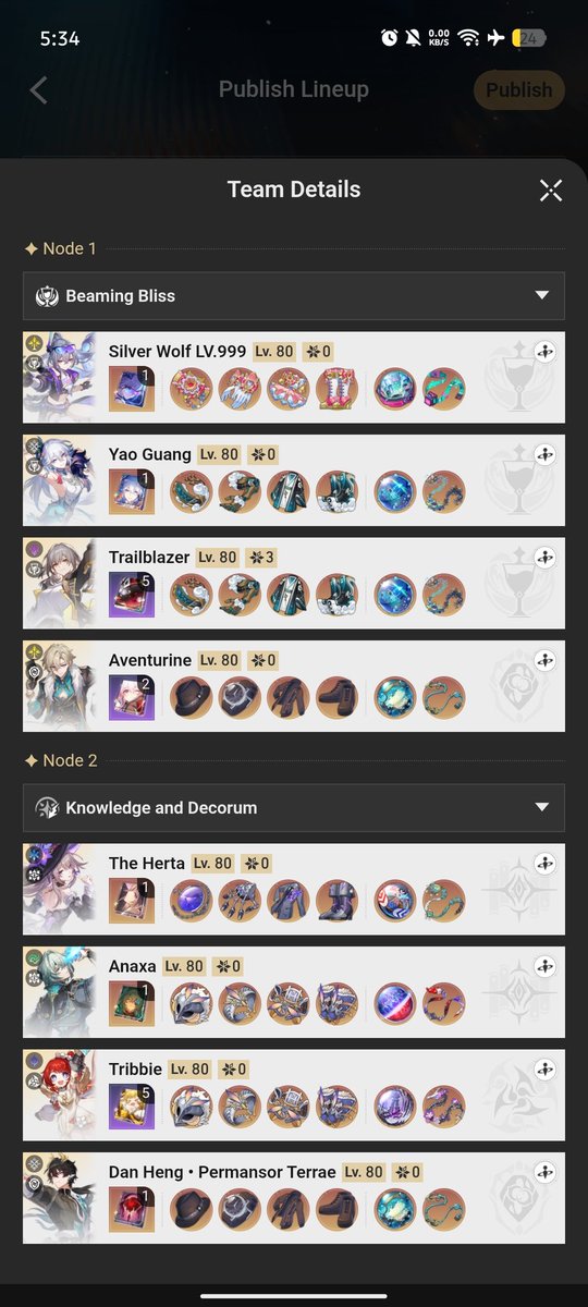 esprdgm's tweet photo. @pompomfess bbrp kali off main HSR sih, off patch 3.6, comeback main di 4.0, 4.1 off lagi, 4.2 main lagi. Party 1 elation SW &amp; Yao pake sign, party 2 meme build gada damage modal energy kenceng 🤣 Paling tar mau nguli ulang relic buat party 2 https://t.co/uHD6MLzHcy