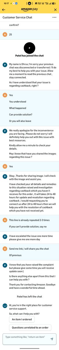 rjunmaurya's tweet photo. @amazonIN  This is extremely frustrating. I’ve contacted your support multiple times for a ₹25 cashback, and all I get are the same scripted replies to “wait 24–48 hours.”

How many times should a customer follow up for such a small issue? https://t.co/OggAaGu8bW