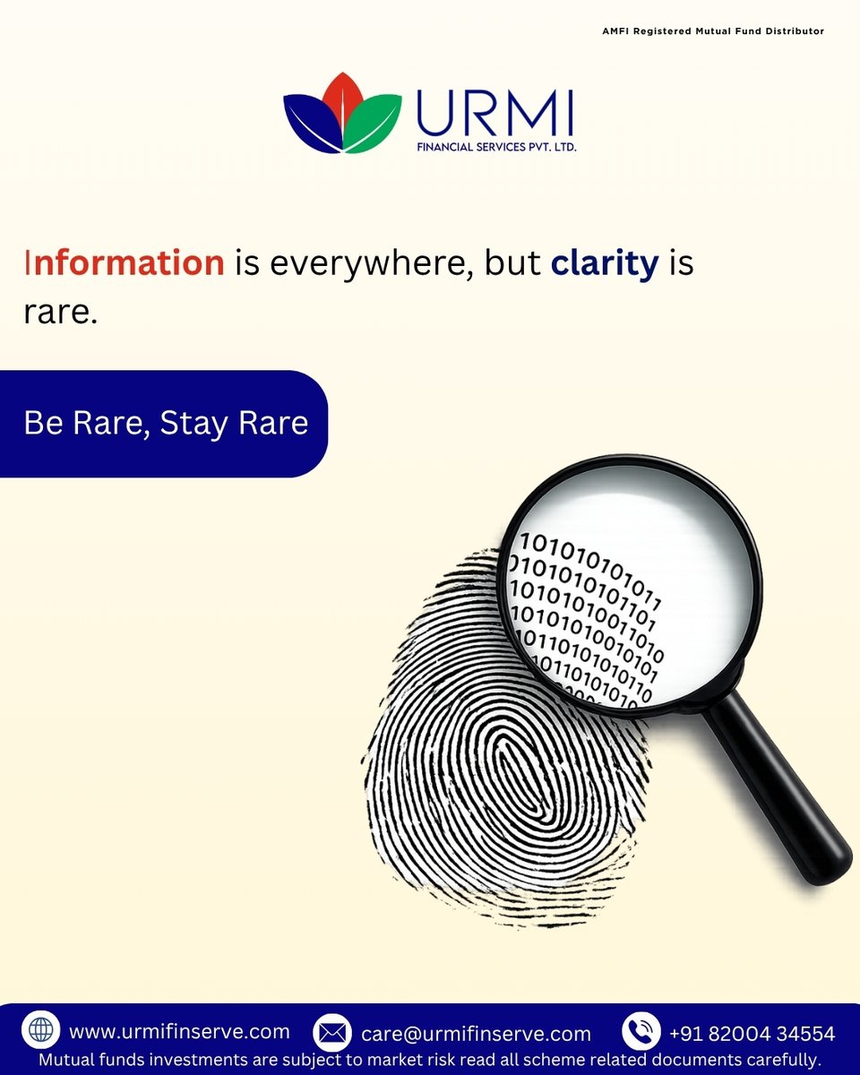 UrmiInvestment's tweet image. Information is unlimited today.
Advice is everywhere. Opinions are constant. Noise is nonstop.

But clarity? That remains rare.

#FinancialClarity #SmartInvesting
#StayInvested #WealthCreation #urmifinancial