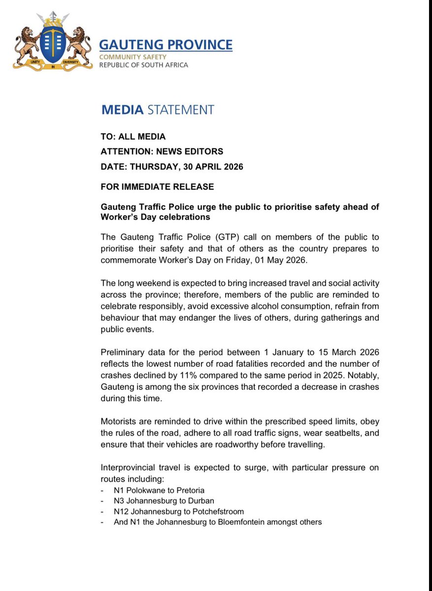 GP Department of Community Safety tweet media