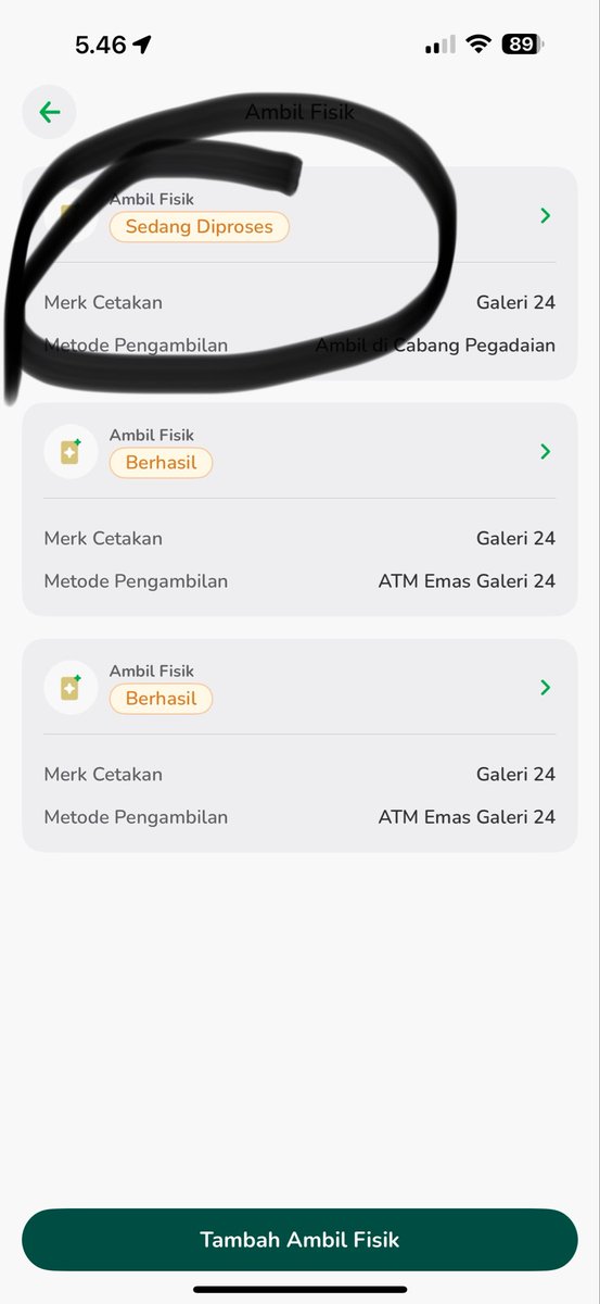 agus168_'s tweet photo. Jangan beli emas di tring pegadaian saya cetak dr 16 februari sampai skrg 30 april sudah lebih dr 45 hari kerja blm jadi2. Masih proses mulu @Pegadaian @shbt_pegadaian https://t.co/8sjdmPvF0T