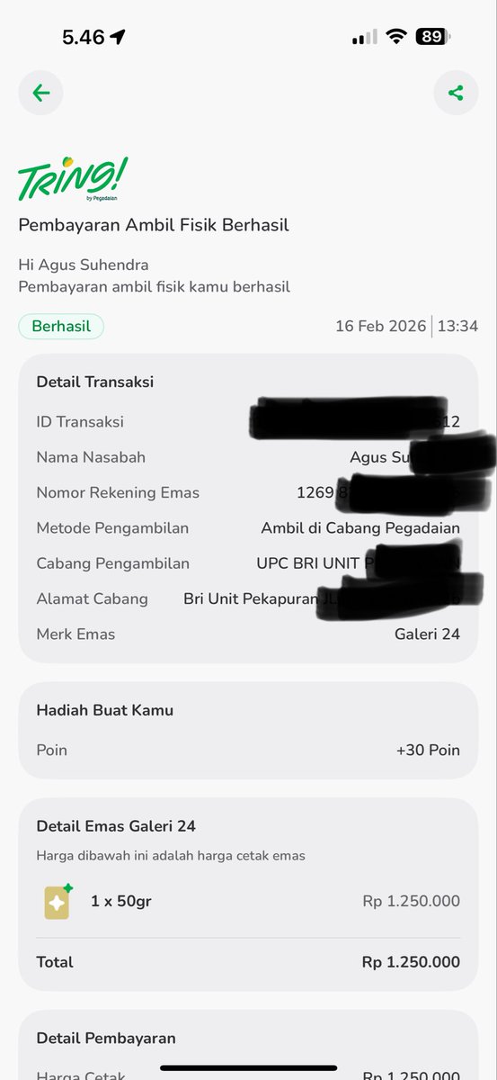 agus168_'s tweet photo. Jangan beli emas di tring pegadaian saya cetak dr 16 februari sampai skrg 30 april sudah lebih dr 45 hari kerja blm jadi2. Masih proses mulu @Pegadaian @shbt_pegadaian https://t.co/8sjdmPvF0T