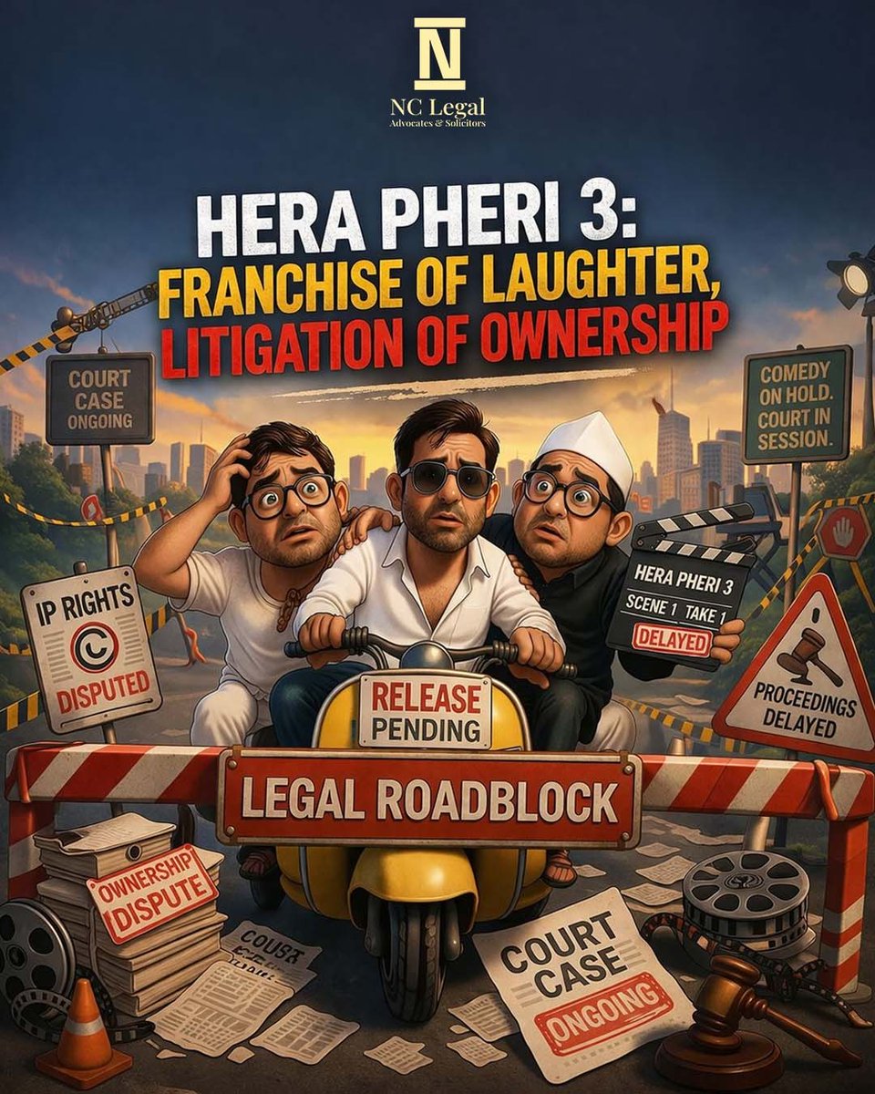 NCLegal_'s tweet photo. Is Hera Pheri 3 real or just a legal illusion? 👀

FIR by Firoz A. Nadiadwala, ownership disputes &amp; questions from the Madras High Court raise doubts.

No clear rights = no sequel? ���⚖️ #HeraPheri3 #LegalDrama https://t.co/T2ALv1Mtc7