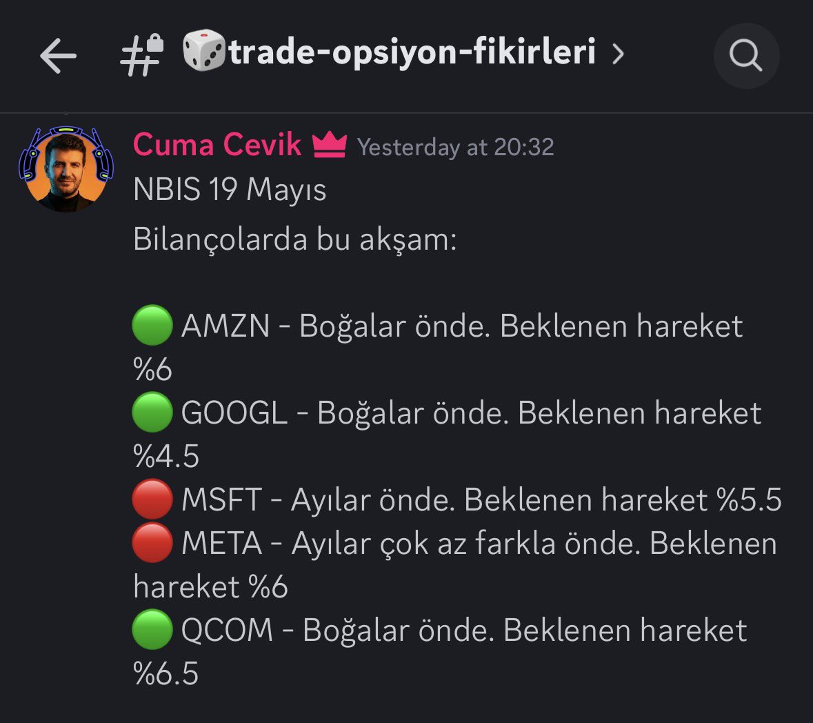 cevikfinance's tweet photo. Dün akşam gelen bilançolarda tahminim 5'te 5 tuttu. 🎯 https://t.co/4a5doUaa3k