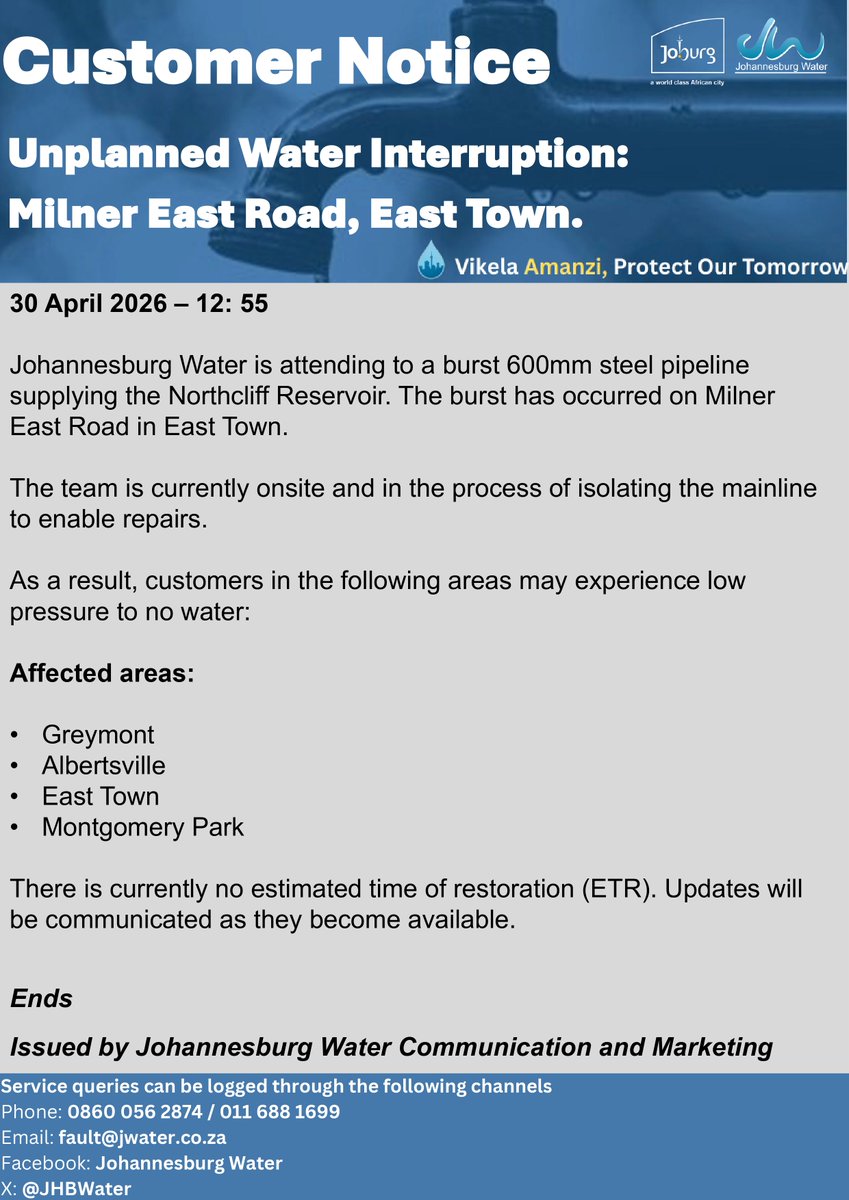 Johannesburg Water tweet media
