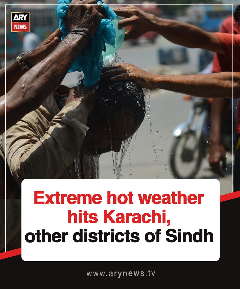 ARYNEWSOFFICIAL's tweet image. Extreme hot weather hits Karachi, other districts of #Sindh

Read More : arynews.tv/extreme-hot-we…

#ARYNews
