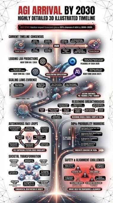 Ronald_vanLoon's tweet image. #AGI Arrival by 2030
by @Khulood_Almani

#ArtificialIntelligence #ML #MachineLearning #Tech
