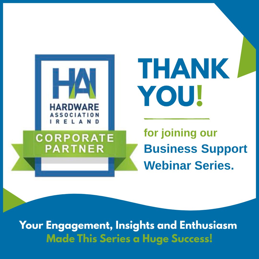 Hardwareassoc's tweet image. 🙌 Thank you to everyone who joined our HAI Business Support Webinar Series this April!

👏 Thanks also to our Corporate Partners for their expert insights.

🍂 We’ll be back again this Autumn!

👉 Like, repost or tag someone who took part

#HAI #Webinars #BusinessSupport