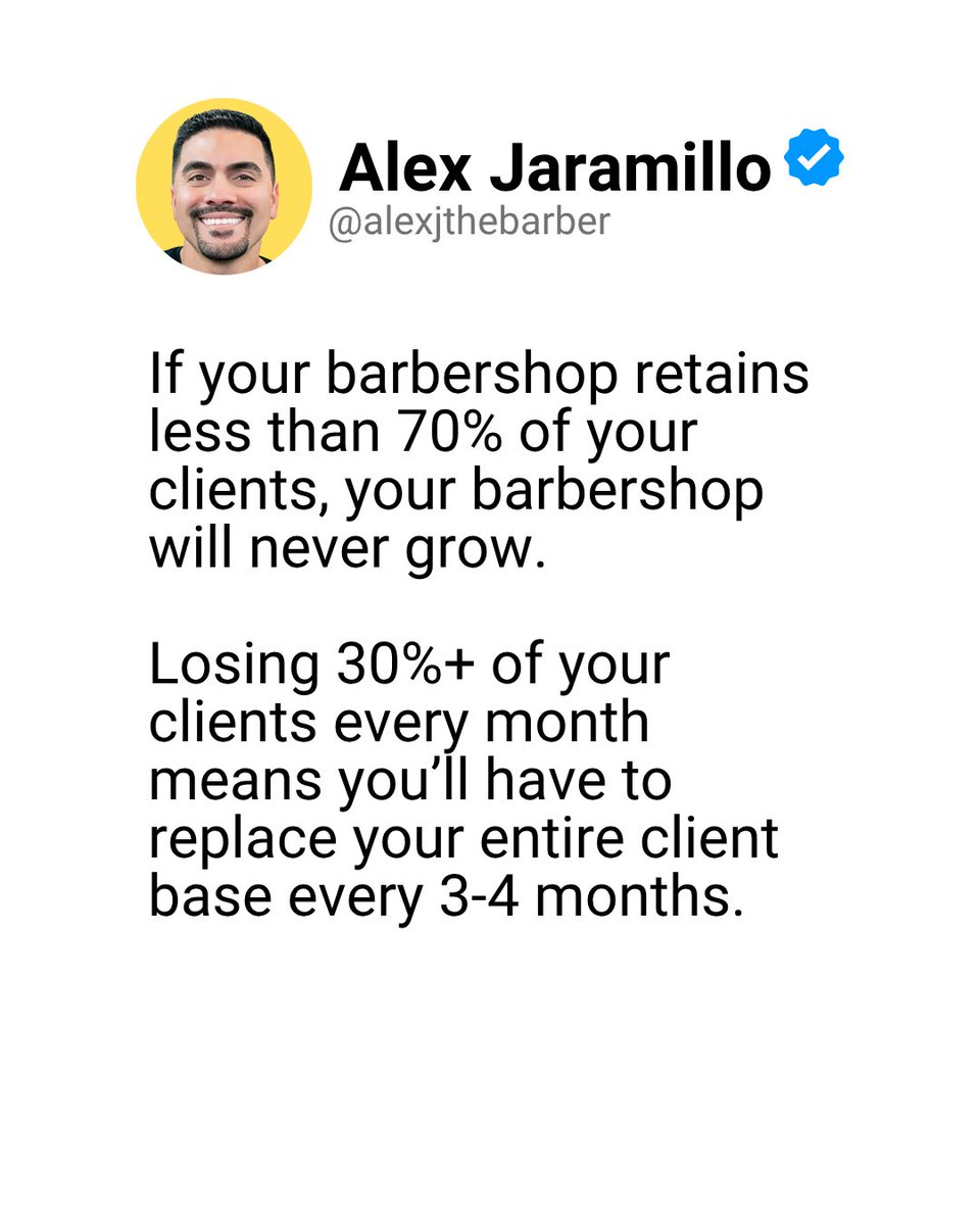 alexjthebarber's tweet image. 👉 Join the Barber Mastermind ~ A Free Online Community for Barbers &amp;amp; Barbershop Owners at skool.com/barbers

#barber #barbertips #barbershop #barbershopowner #barberbusiness