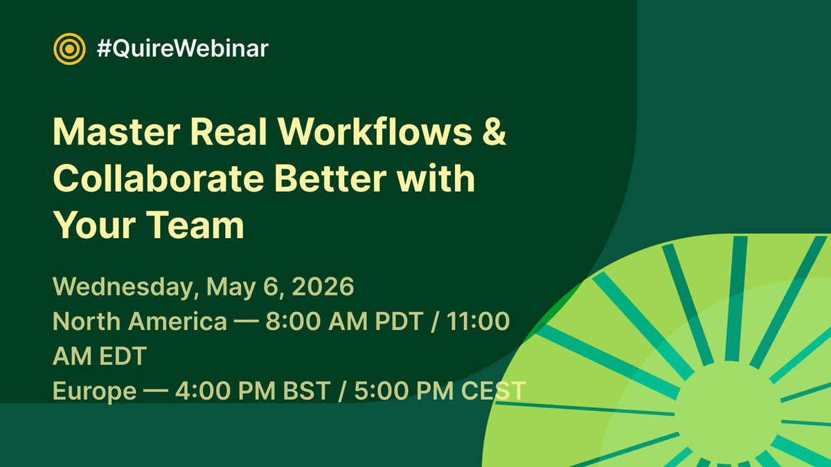 quire_io's tweet photo. Most teams use about 30% of their project tool.
We're showing you the other 70%. Real workflows for campaigns, events, and sprints in Quire, plus the underused features. Free + live Q&amp;A.

https://t.co/8hRmSKqxma

#QuireWebinar https://t.co/KPrpyW4one