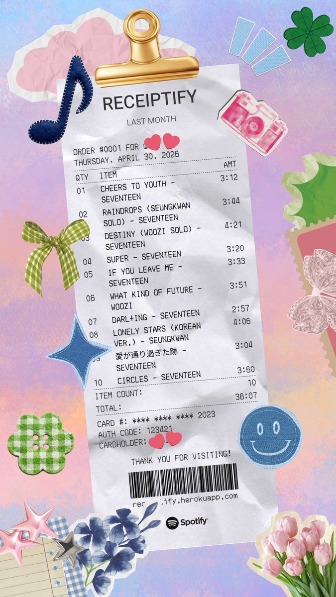 Rithervy's tweet photo. #wts buat kalian yang pengen desain receiptify lucu kaya gini tapi mager, bisa DM aja yaa, nanti minqi editin. Info pricelist bisa langsung DM aja yaa 😉🩷🩵 https://t.co/8QAOomyIPL