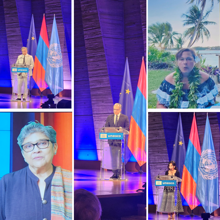 ArmDl21's tweet photo. Meaningful and beautiful first celebration of the International Day for #SIDS at @UNESCO HQ, Paris, hosted by the Permanent Delegations of #Armenia 🇦🇲 and the #EU 🇪🇺, as Co-Chairs of the Group of Friends of SIDS, together with SIDS delegations to UNESCO. https://t.co/PAAalKTr4u