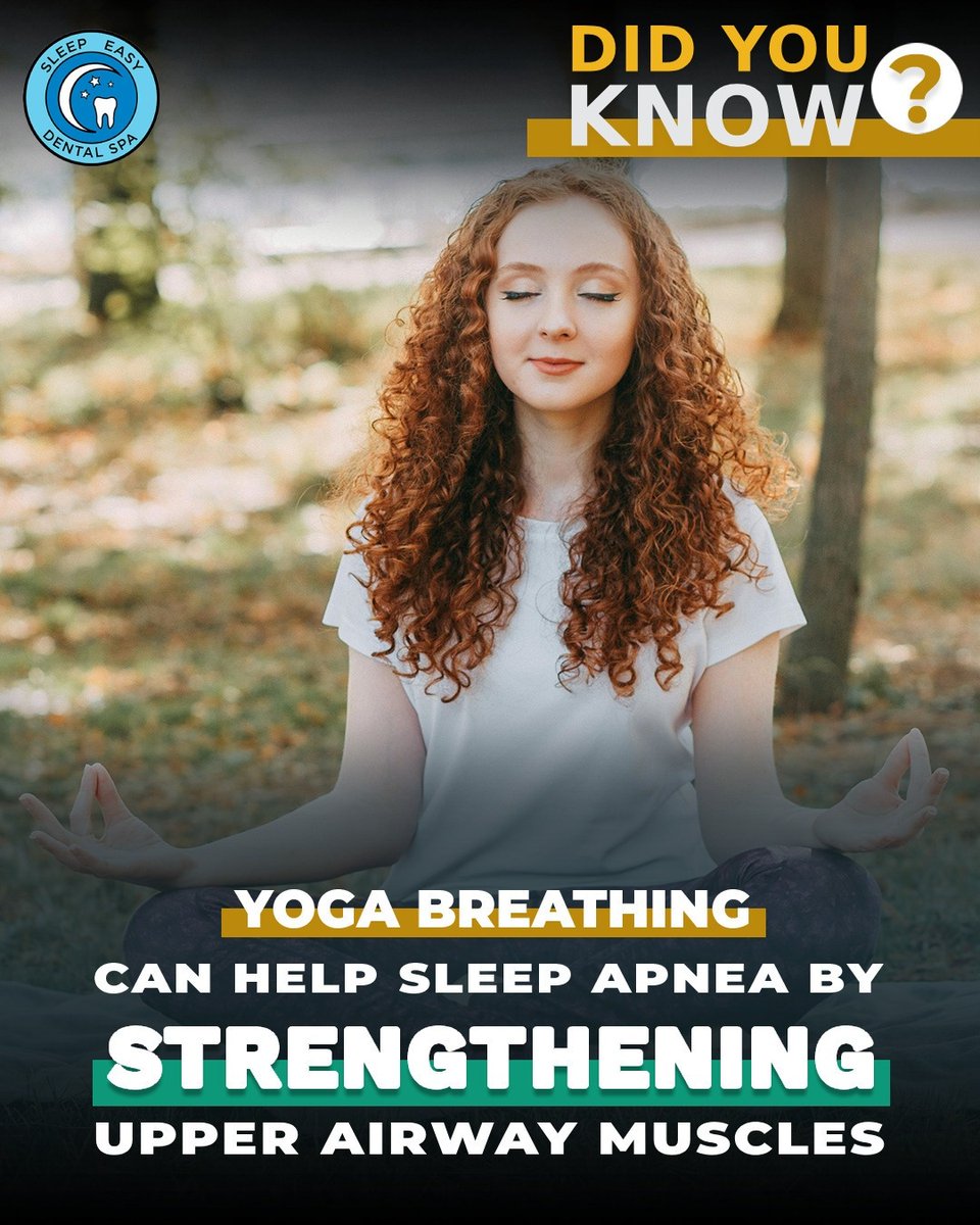 spa_sleep's tweet photo. #DidYouKnow❓

Yoga breathing 🧘‍♂️ may help support sleep apnea by strengthening upper airway muscles and improving airflow during sleep. 😴 While not a cure, regular breathing exercises can reduce mild symptoms and enhance sleep quality. 🌙

#SleepApnea https://t.co/Arw10qyBqm