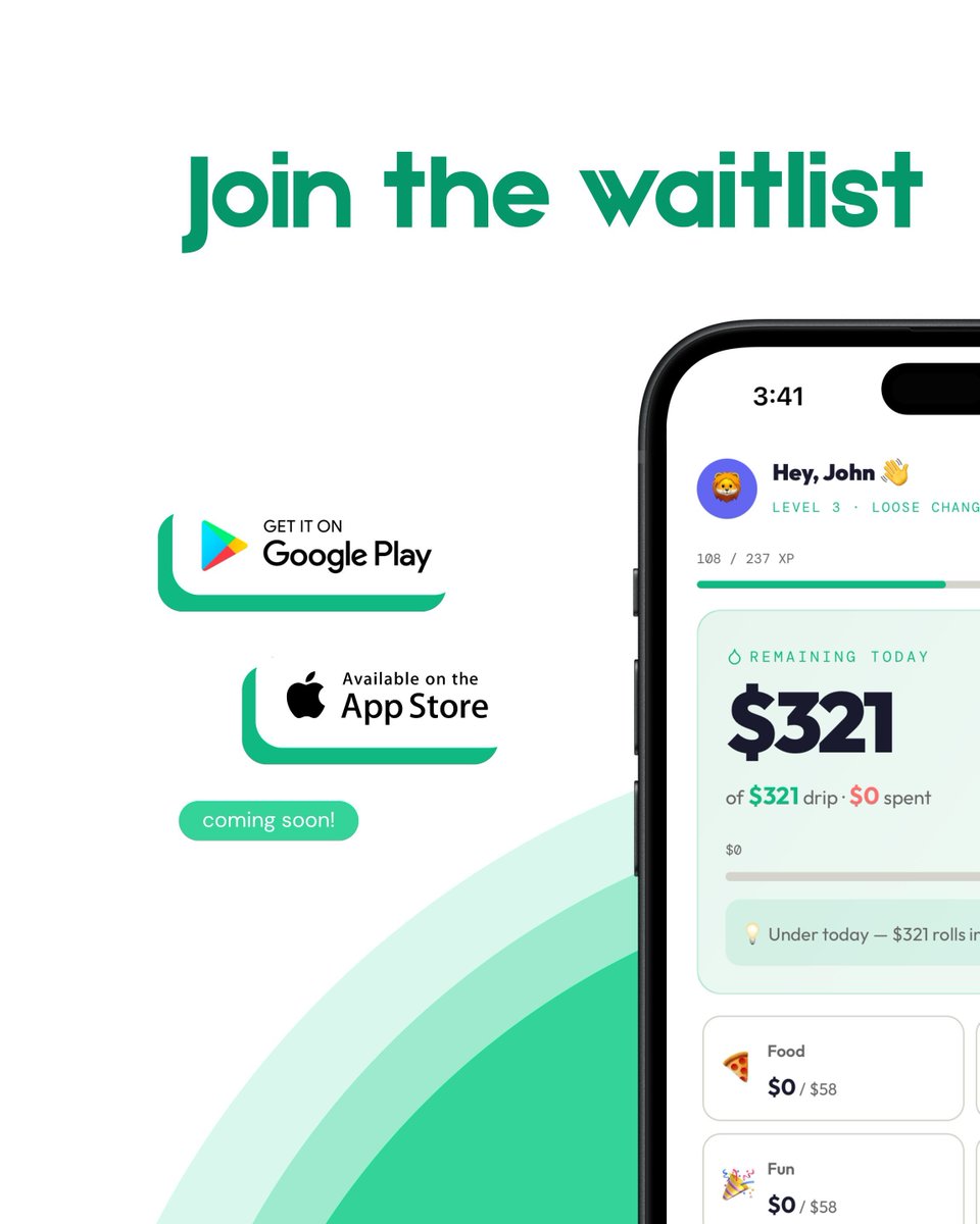 dailydripapp's tweet photo. Daily Drip is coming to iOS and Android. Early birds get 500 XP, early access, and free premium.

Join the waitlist now at https://t.co/Rn0bExSoy2

#DailyDripApp #budgeting #waitlist https://t.co/hmd3r0SenH