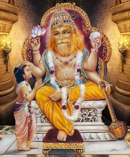 प्रिय, दैवीय और आदरणीय भारतवासियों; आपको #भगवान_विष्णु जी के #चतुर्थ_अवतार #भगवान_नृसिंह जी की #जयंती की दिव्य शुभकामनाएं!🪷

भक्त #प्रह्लाद जी के #जीवन_की_रक्षा के लिए और उनके पिता #दुष्ट_राक्षस #हिरण्यकश्यप को #मारने_के_लिए भगवान नृसिंह जी का अवतार हुआ।

#नृसिंह_जयंती
