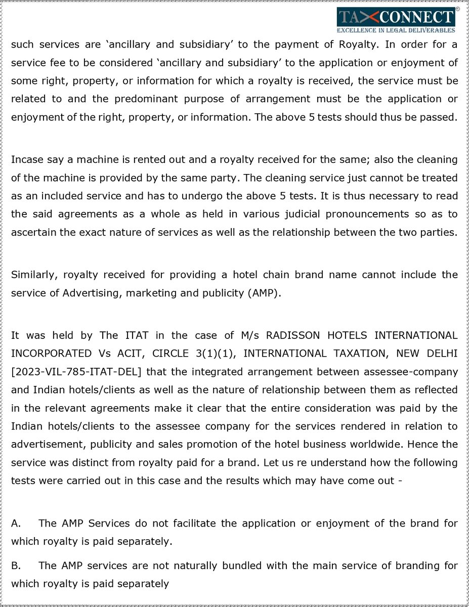 cavivekjalan's tweet image. Pleased to share an Article on "Tests to determine “Fees for Included Services” in a DTAA w.r.t. an International Transaction [Sec 92C of ITA’61 – Sec 165 of ITA’25]"

Thanks &amp;amp; Regards
Vivek Jalan
@TaxConnectLLP 

#incometax #internationaltaxation #TransferPricing #section92c