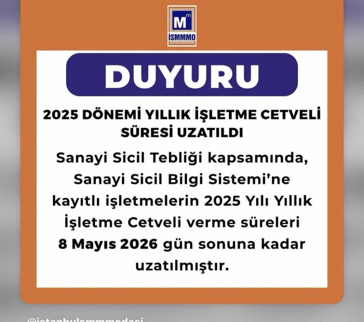 vergi360's tweet photo. 2025 Dönemi Yıllık İşletme Cetveli verme süresi uzatıldı. https://t.co/lI5CnL2UA5