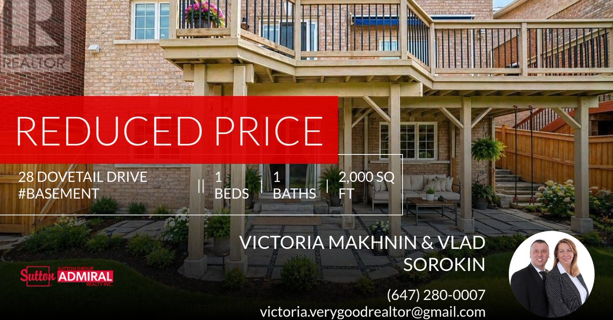 torymakh's tweet image. 📍 Reduced Price 📍 This recently reduced home at 28 Dovetail Drive #basement in Richmond Hill (oak Ridges Lake Wilcox) won't last long, so, don't wait to set up a showing! Reach out here or at (647) 280-0007 for more infor... homeforsale.at/28_DOVETAIL_DR…