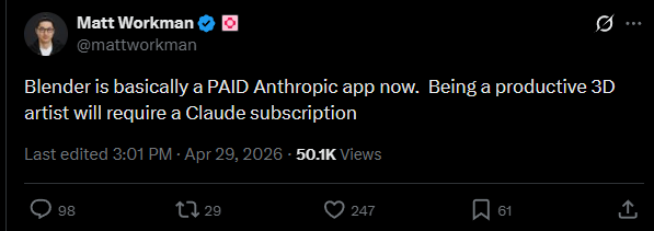 re3mr's tweet photo. You guys ever think about how all of these super daft AI posts are made by accounts with the blue checkmark? It's engagement farming/grift so you do them a favor by replying, even to make fun of them. We need to curate the feed by not engaging with them. Just block them &amp; move on https://t.co/YzlHfaFQbU