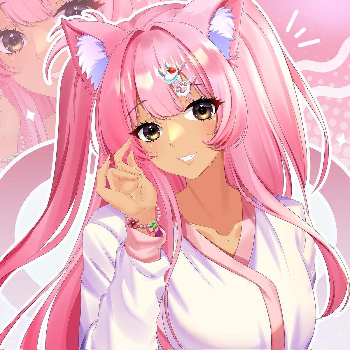 Nekkonime's tweet image. Nyaa!!!! sweet like strawberry milk with extra sparkle 🍓✨

#VtuberAsset #Live2D