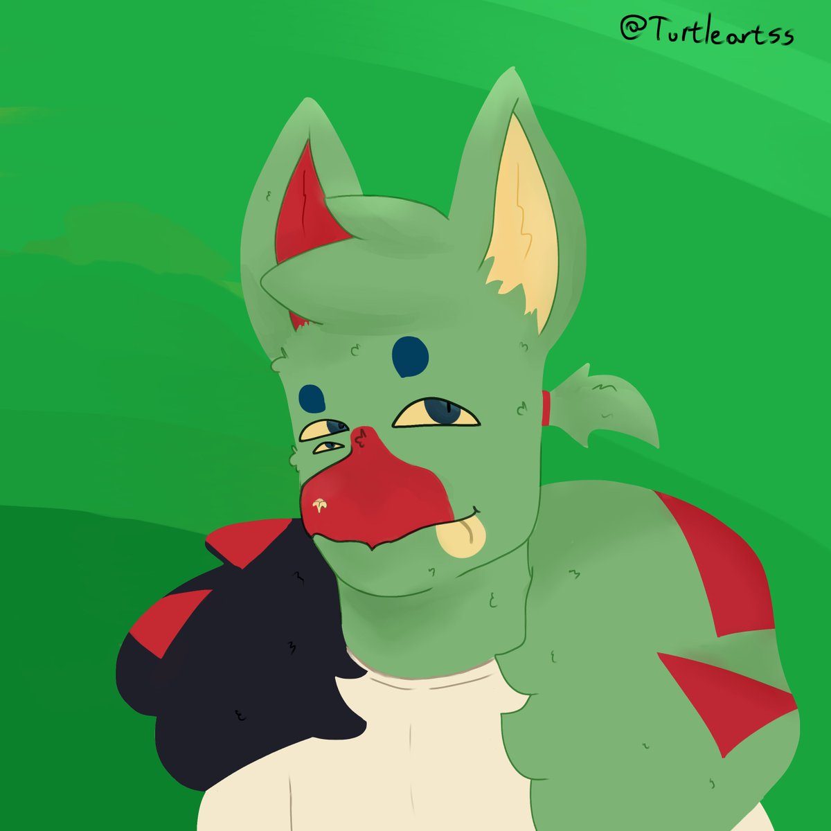 Turtleartss's tweet photo. Subjecting another victim to my (kinda) painting attempts
(for @RabAlienThingBU bleh) https://t.co/Z6th3hDQWZ