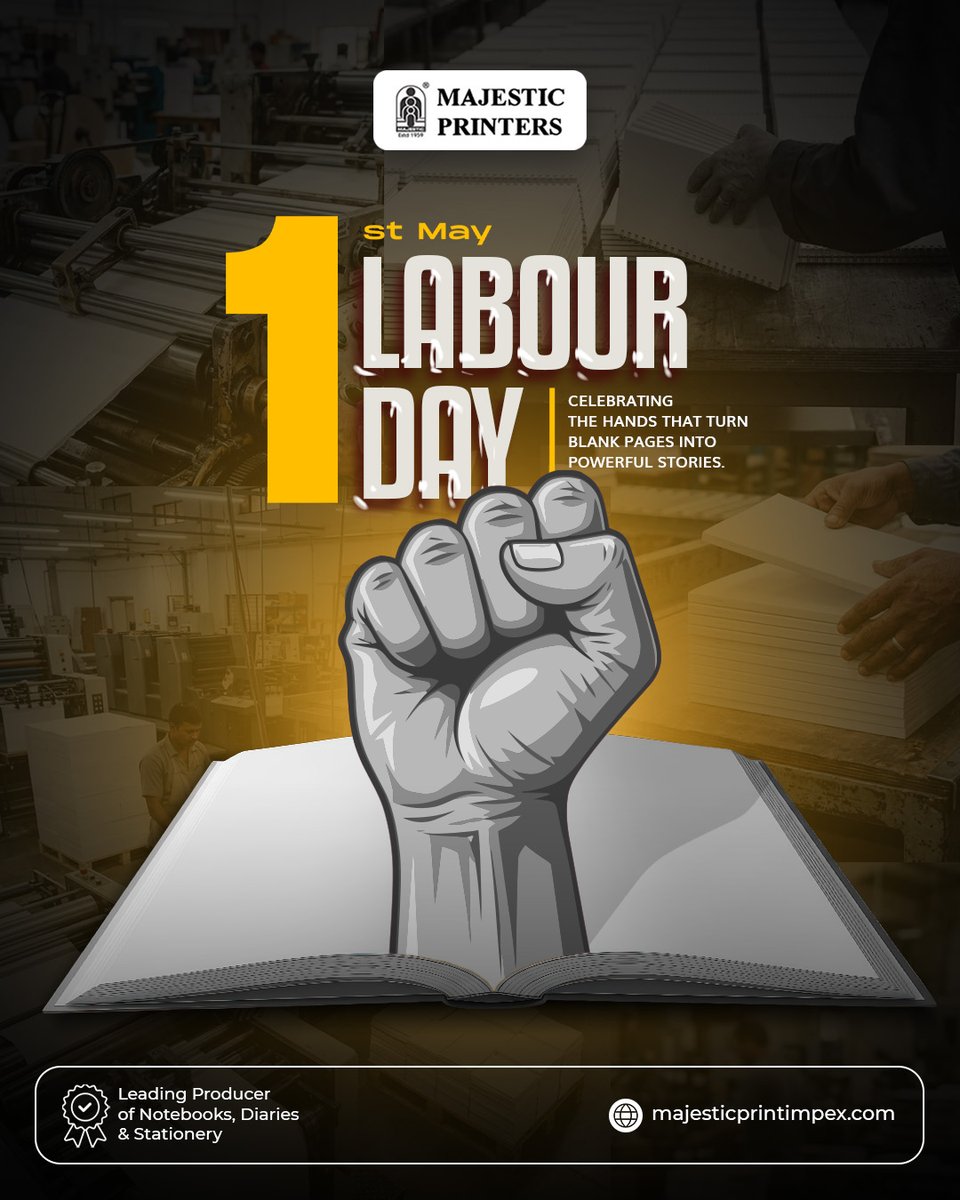 majesticprint59's tweet image. Every print tells a story crafted by skilled hands and precision Proud to celebrate the workforce behind every perfect impression this Labour Day

#PrintingIndustry #PackagingSolutions #PrintDesign #CustomPackaging #LabourDay #WorkersDay