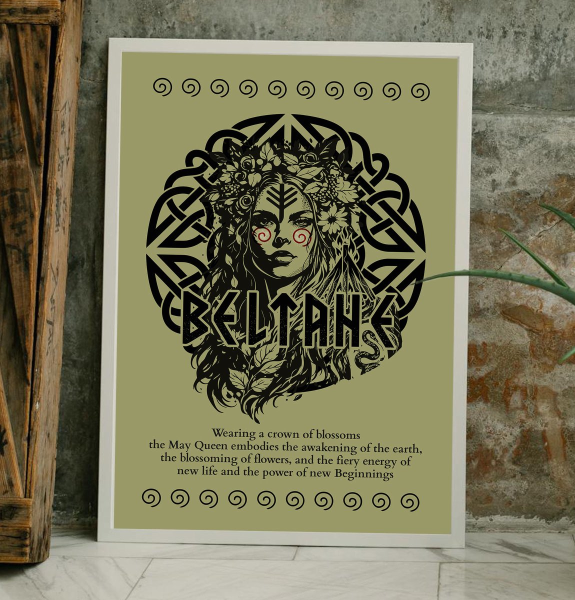 FriedbananaArt's tweet image. The May Queen #posterart embodies the feminine aspect of nature, symbolizing love, beauty, and fertility - Perfect #beltane gift.
@beltanefs @WitchesAlmanac @CelticArts @BeltaineBand @ToWitchcraft #posterdesign #celticwallart #beltanefestival #celticart #witchart