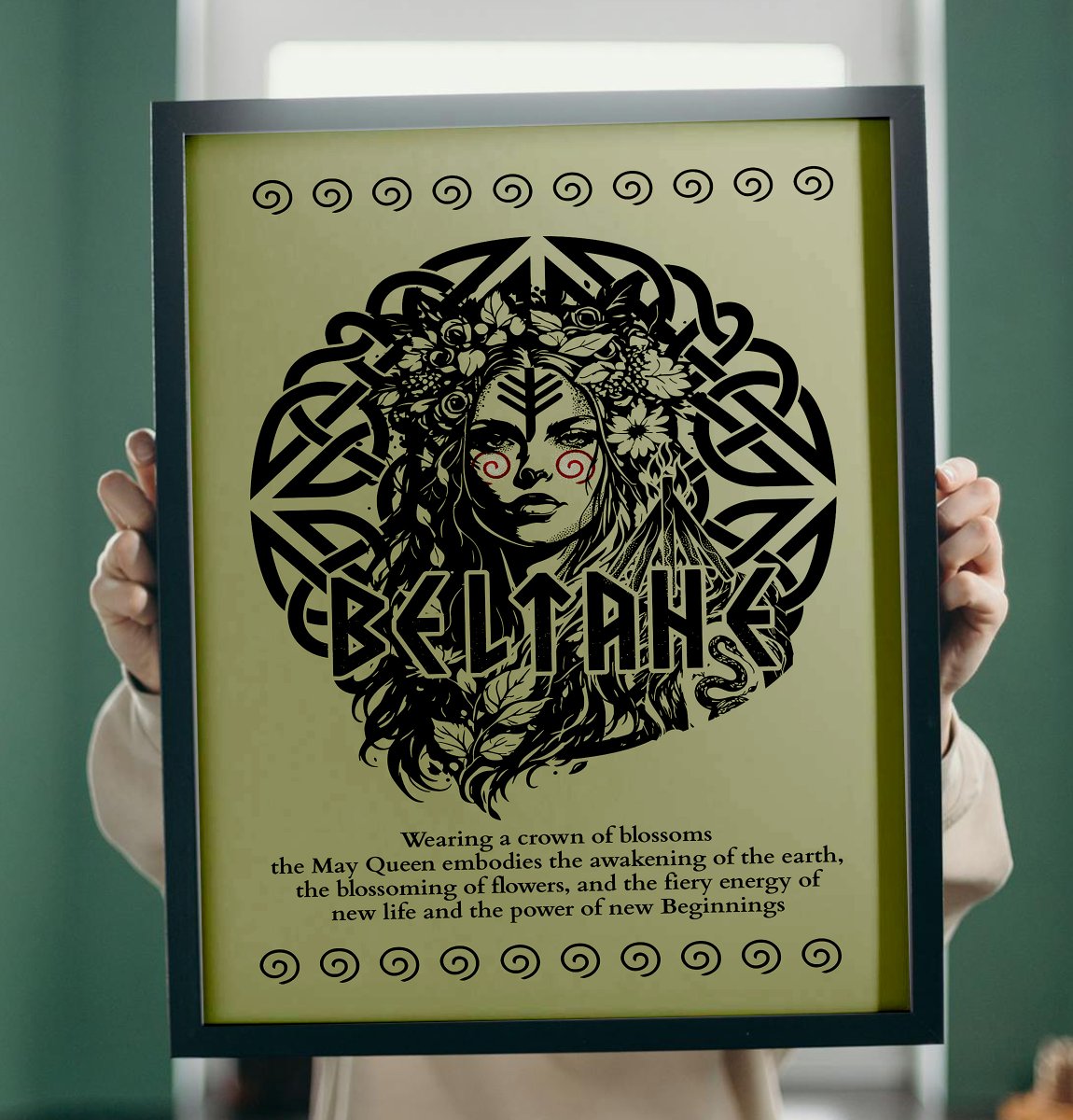 FriedbananaArt's tweet image. The May Queen #posterart embodies the feminine aspect of nature, symbolizing love, beauty, and fertility - Perfect #beltane gift.
@beltanefs @WitchesAlmanac @CelticArts @BeltaineBand @ToWitchcraft #posterdesign #celticwallart #beltanefestival #celticart #witchart