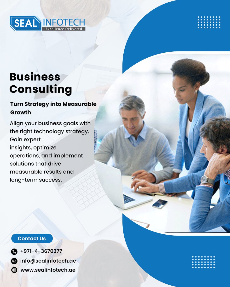 sealinfotech's tweet image. Turn Strategy into Measurable Growth

Achieve your business goals with expert consulting services that bridge the gap between strategy and execution.

📞 +971-4-3670377
🌐 sealinfotech.ae

#Consulting #BusinessConsulting #Strategy #Growth  #Advisory #Technology