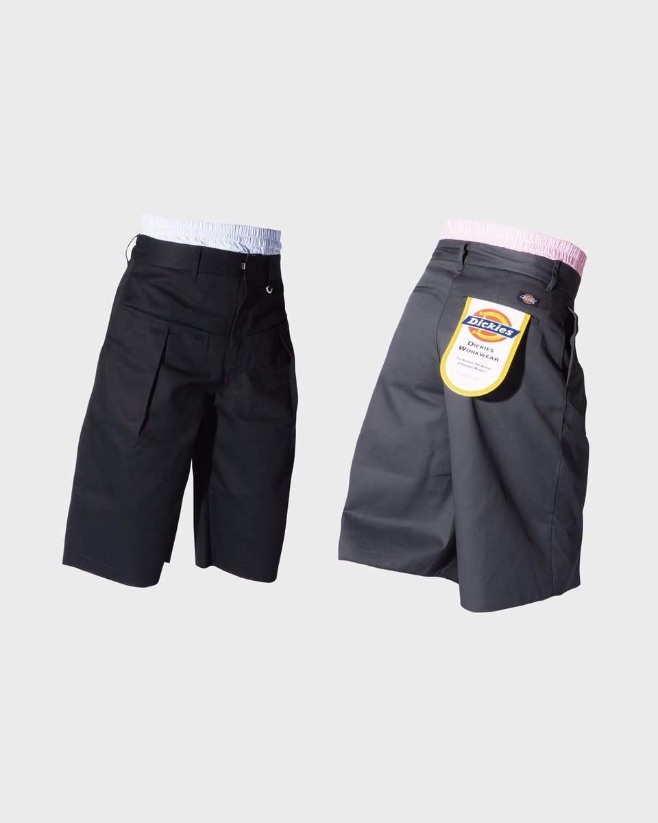 Dickies®︎との初のコラボレーション📍 LAYERED BOXERS WIDE CHINO SHORTS