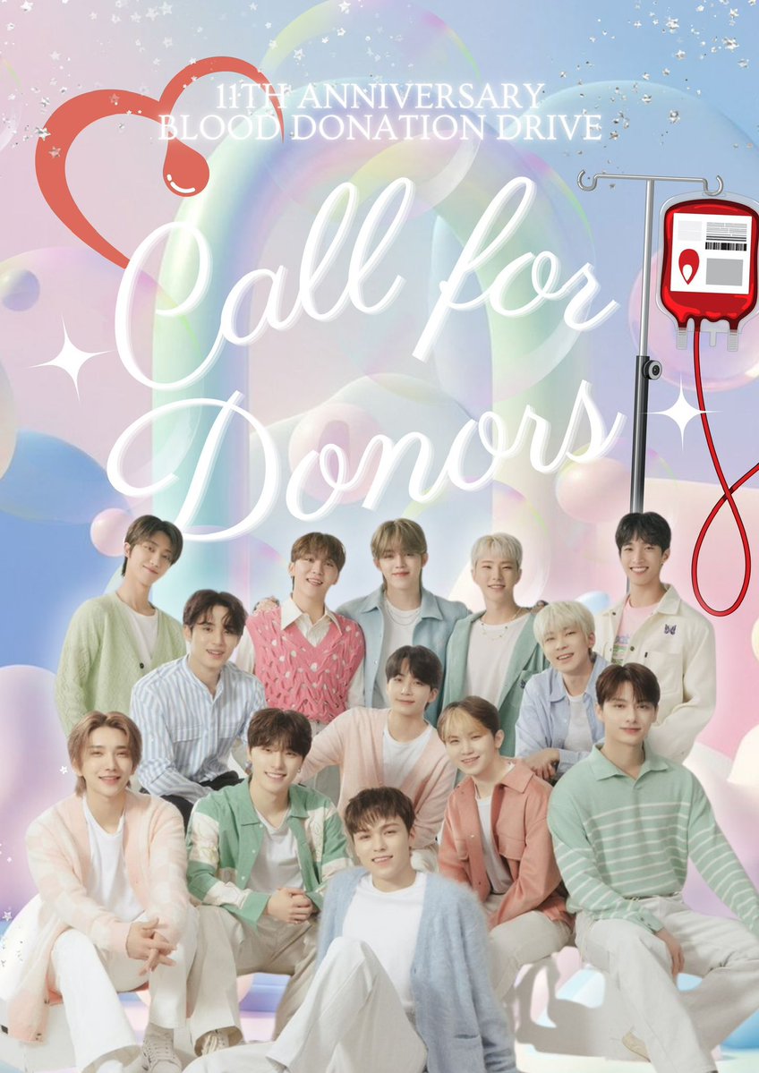 A Diamond Heart that Beats for Others! 💖

In celebration of Seventeen’s 11th anniversary, we invite everyone to join us in this meaningful event— a Blood Donation Drive dedicated to giving back and spreading love beyond the fandom. CARATs, friends, family are very much welcome