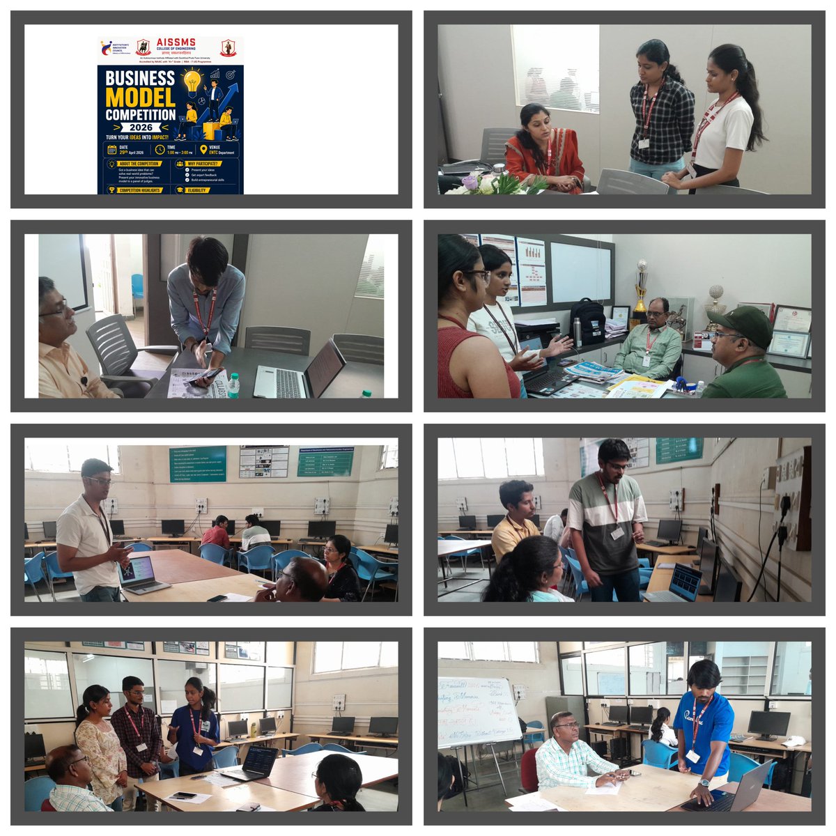 AISSMS_COE's tweet photo. AISSMS College of Engineering hosted Business Model Competition 2026 with Institution’s Innovation Council. 👨‍🏫 Panel insights by Dr. P. N. Dange &amp; experts. 💡 Pitches | Problem-solving | Feasibility | Q&amp;A. 👥 74 students empowered! Guided by Dr. D. S. Bormane#Innovation https://t.co/uqnrES8zlE