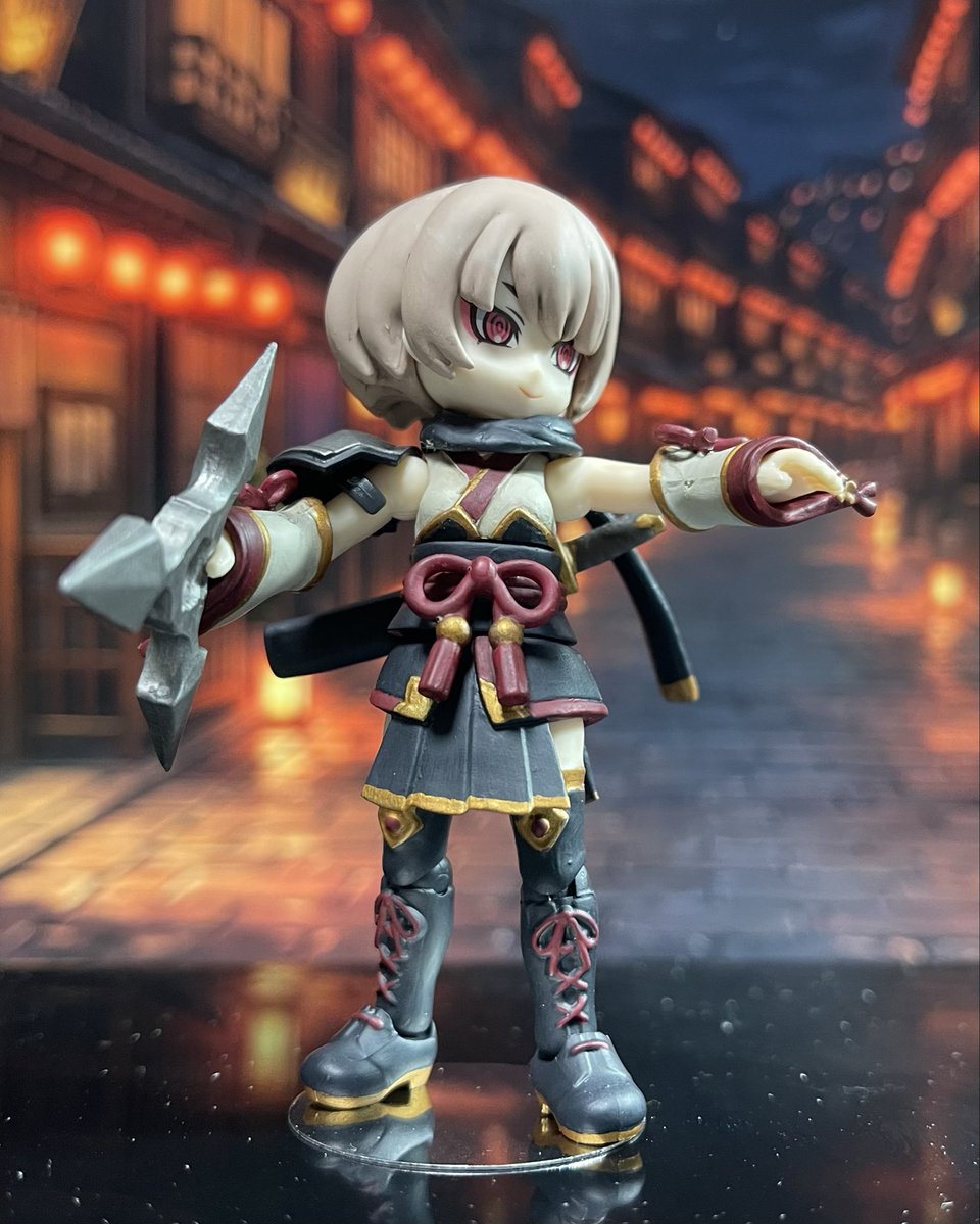 storm_sleeper's tweet photo. うちの忍者は忍ばない
「ニンジャー」
み���いな感じになっちゃいました。

使い勝手に困ってたAQSのお顔が
ピタリと来ました♪

#リンクトラベラーズ
#ニンジャ
#ガシャポンクエスト https://t.co/HguoJo7FgE