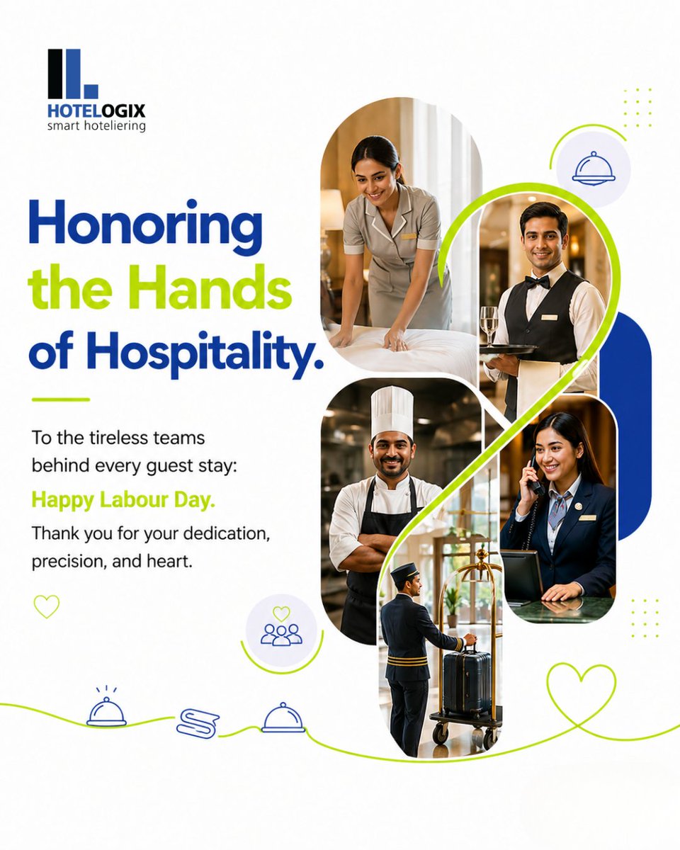 Hotelogix's tweet photo. Honoring the hands that make hospitality happen. 🏨✨ To hotel teams everywhere: Happy Labour Day! Thank you for your unwavering dedication.

#LabourDay #Hospitality #Hotelogix #Teamwork https://t.co/9L6U1jMmZE