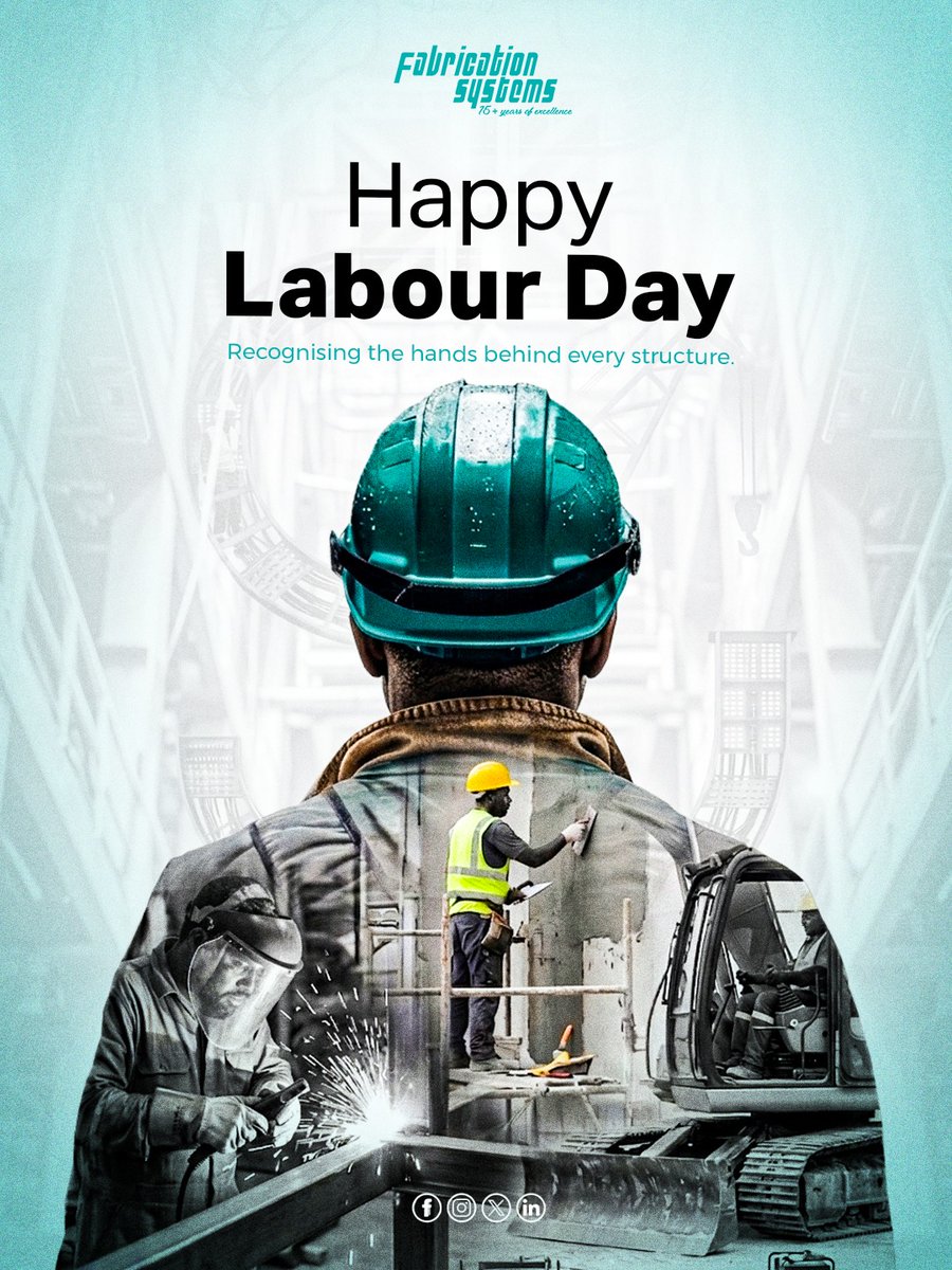 FabricationU's tweet image. Happy Labour Day

Today, we recognise the hands behind every build, and every detail shaped with precision.

#LabourDay2026 #BuiltToLast #IndustrialSystems #Construction