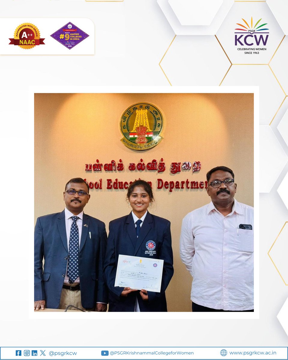 psgrkcw's tweet image. #Echoes_of_KCW 🇮🇳
P. Sri Sruthi of KCW represented at NSS RDC 2026, New Delhi. From rigorous training to Kartavya Path, her journey reflects resilience, unity &amp;amp; patriotism. “One dream. One team.”
#RepublicDay #ProudIndian #YouthLeadership #WomenEmpowerment