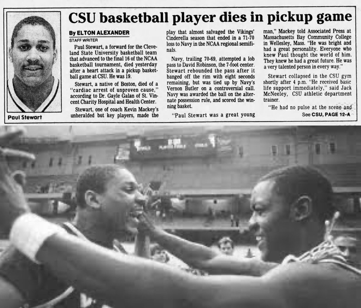 MrCleveland_216's tweet image. April 30, 1986: Gone Too Soon￼🏀

40 yrs ago today…

CSU Viking Paul Stewart passes away

A tragic &amp;amp; shocking loss for CSU &amp;amp; Cleveland basketball community 

6-wks after Cinderella NCAA Tournament run, the 19-yr old collapsed (heart attack) at pickup game @ Woodling Gym

#RIP🙏