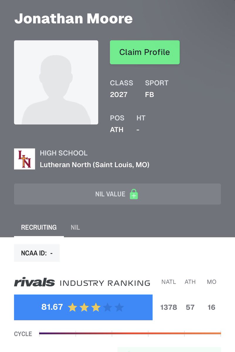 JonathanM00re's tweet photo. BLESSED to have the honor of being ranked as a 3 star ATH on rivals!!!
@Rivals 
@zobrink 
@JPRockMO 
@AllenTrieu https://t.co/wQ61SVzCfz