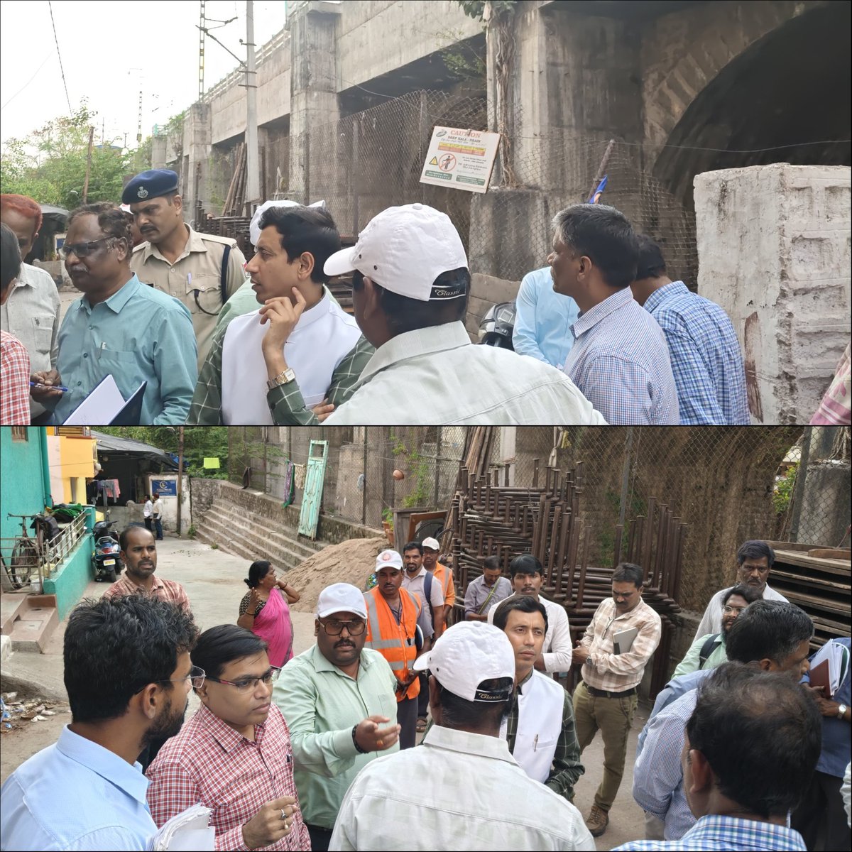 drmhyb's tweet image. Shri Santosh Kumar Verma, DRM/HYB, along with a team Officers viz. ADRM, CPM/GS, Sr.DEN/Co.ord &amp;amp; others, conducted a comprehensive inspection at Kacheguda Railway Station with a focus on extension of yard to enhance the operational efficiency. 
#Kacheguda #Infrastructure