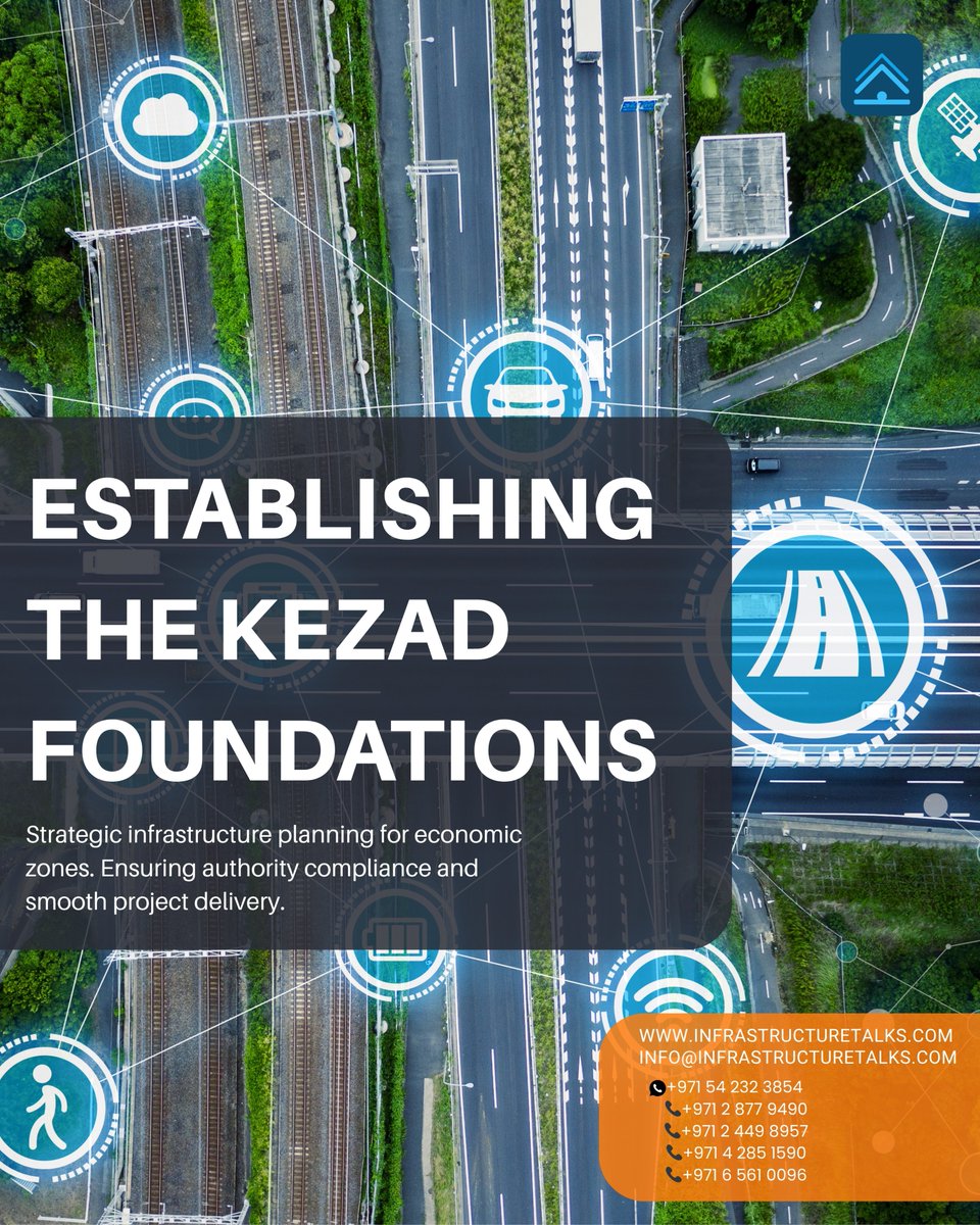 InfrastrucTalks's tweet image. 🔹 KEZAD isn't just a zone — it's a foundation for the UAE's industrial future.  #SustainableInfrastructure #ProjectManagement #EngineeringConsultancy #MasterPlanning