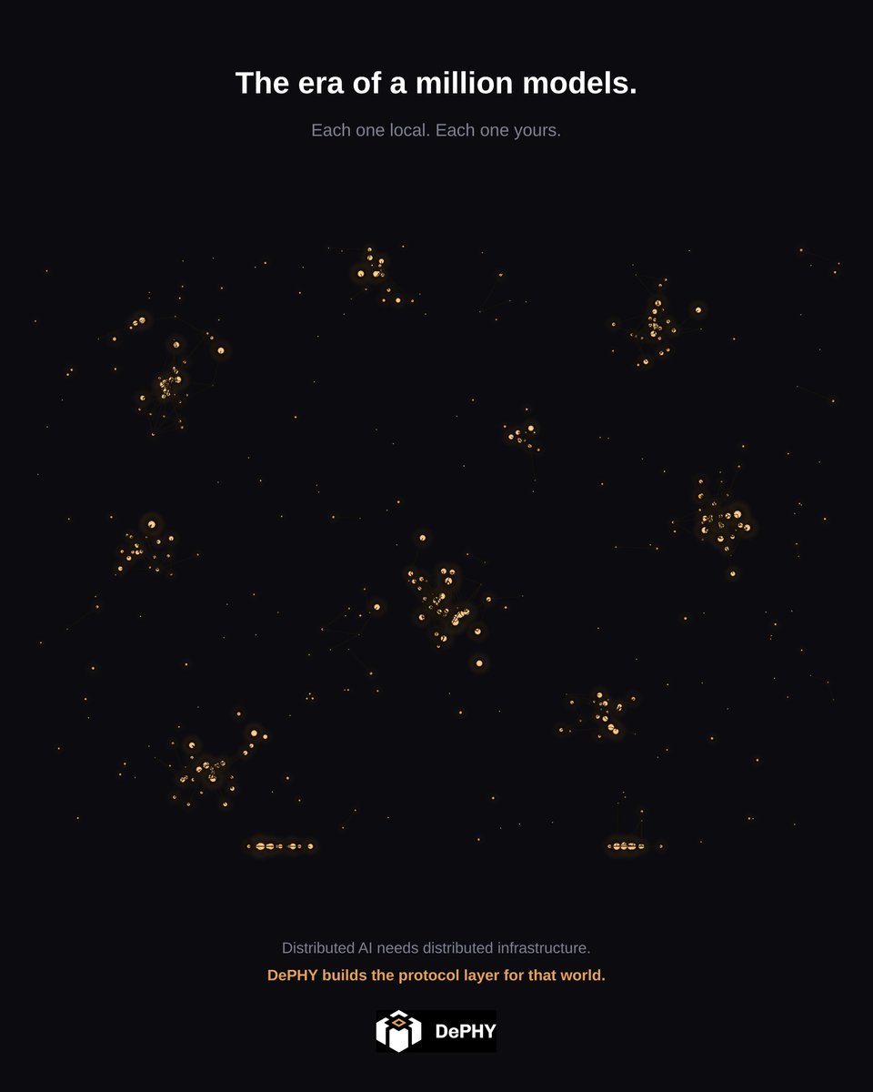 dephynetwork's tweet photo. 80% of AI workloads can already run on local hardware.

Small models fine-tuned on your data beat giant cloud models on your tasks. Cheaper. Faster. Private.

DePHY builds that layer. https://t.co/XI0mwBYk4V