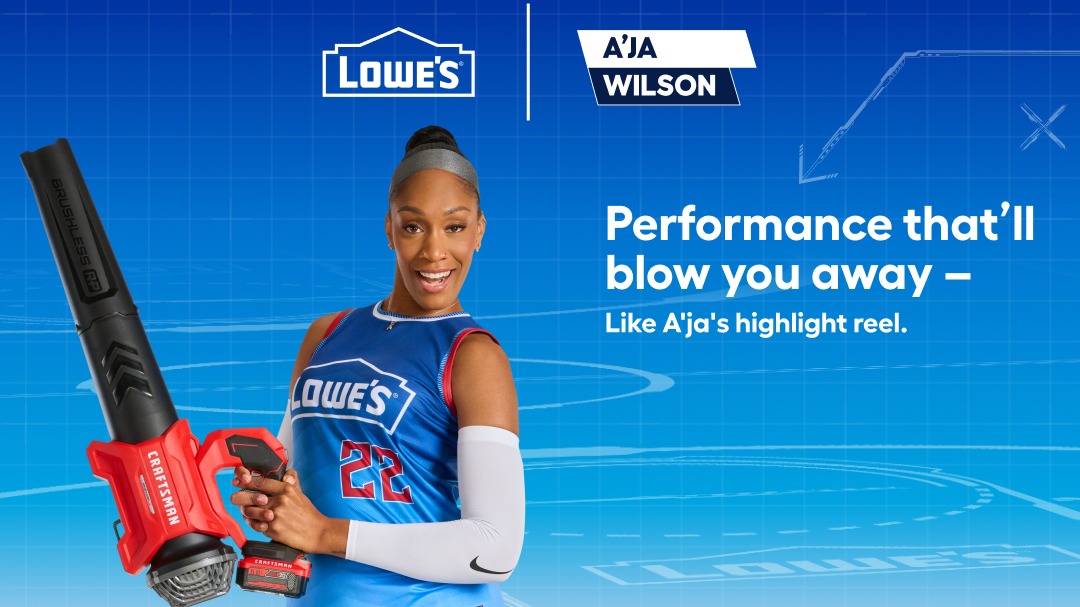 Lowes's tweet photo. A'ja Wilson and CRAFTSMAN know a thing or two about teamwork – it's kind of like the V20 lineup sharing the same battery. Now, switching between tools is quick and effortless. Our best lineup is here at Lowe’s.