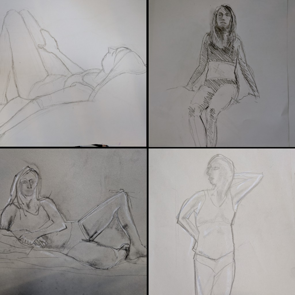 QueerNerdCole's tweet photo. What do I love more at Bedminster Life Drawing, to be the artist or be the model?
Loving how I look in these portraits &amp; sketches by our regulars, that's for sure! 
Join in, every Wednesday morning in Bedminster Methodist Church #Bristol, 10:30-12:30 ☺️
#lifemodel
#modellife https://t.co/X9g13fofqk