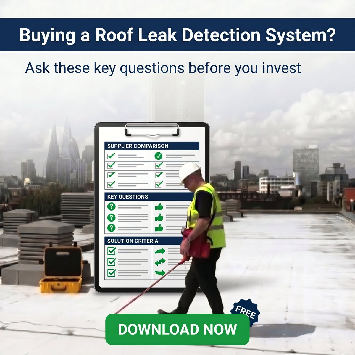BuckleysLtd's tweet photo. Buying an electronic roof leak detection system is an investment - but not all systems offer the same performance. We’ve created a free buyer’s checklist to help roofing professionals ask the right questions and choose the right solution.  
https://t.co/ULPs3ahc29 https://t.co/wkuQuIzd4w