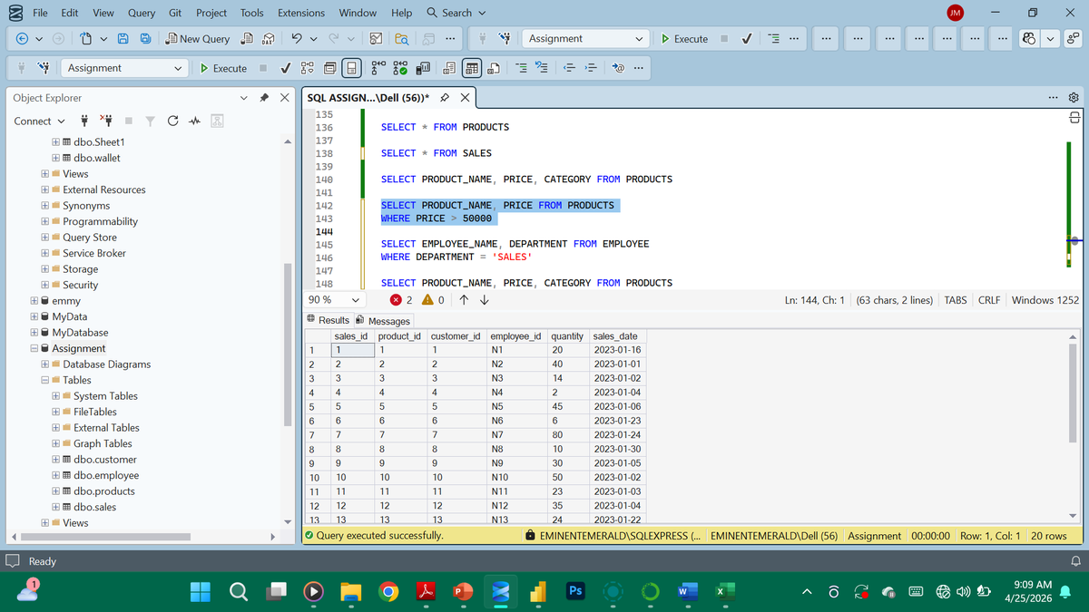 Having to create tables on SQL and filling each table with values while ...