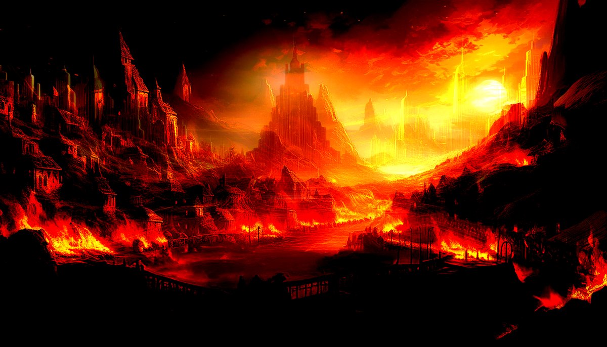 sanrotasu0216's tweet image. A castle in a volcano　Một lâu đài trên núi lửa
#AI #PS #Adobe