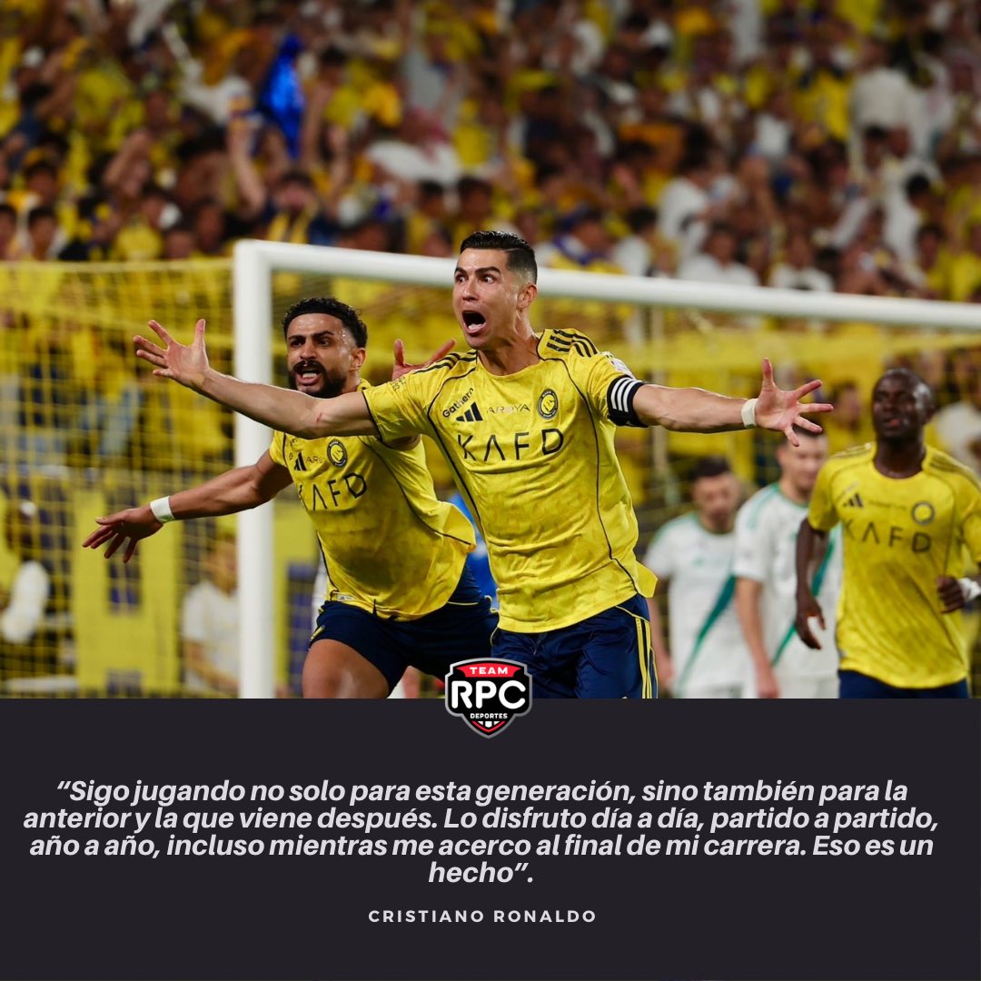 ¡A disfrutarlo que se nos va el Bicho!😭💔

Cristiano Ronaldo señaló que sigue disfrutando cada partido aún sabiendo que pronto llegará el final de su carrera.

#FutbolRPC