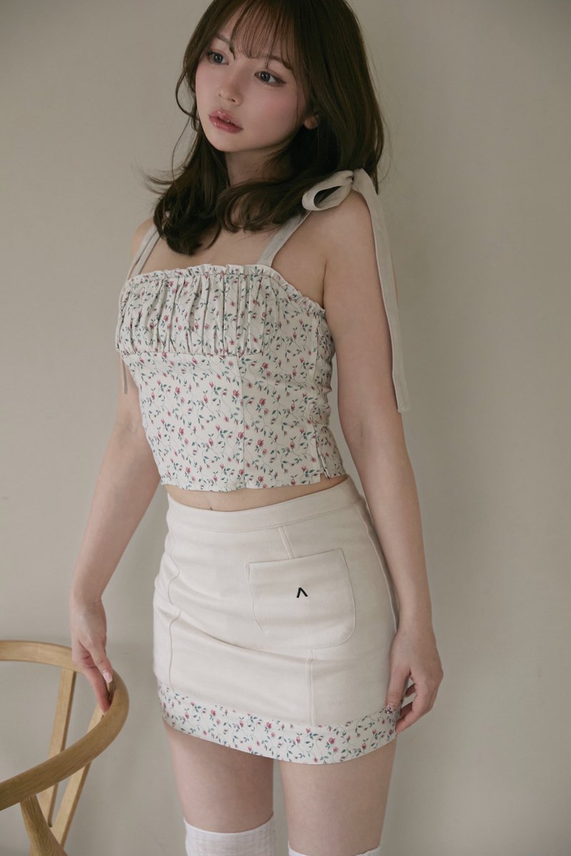 Charlotte ribbon set up color beige size s/m ¥15400-tax in 小花柄 
