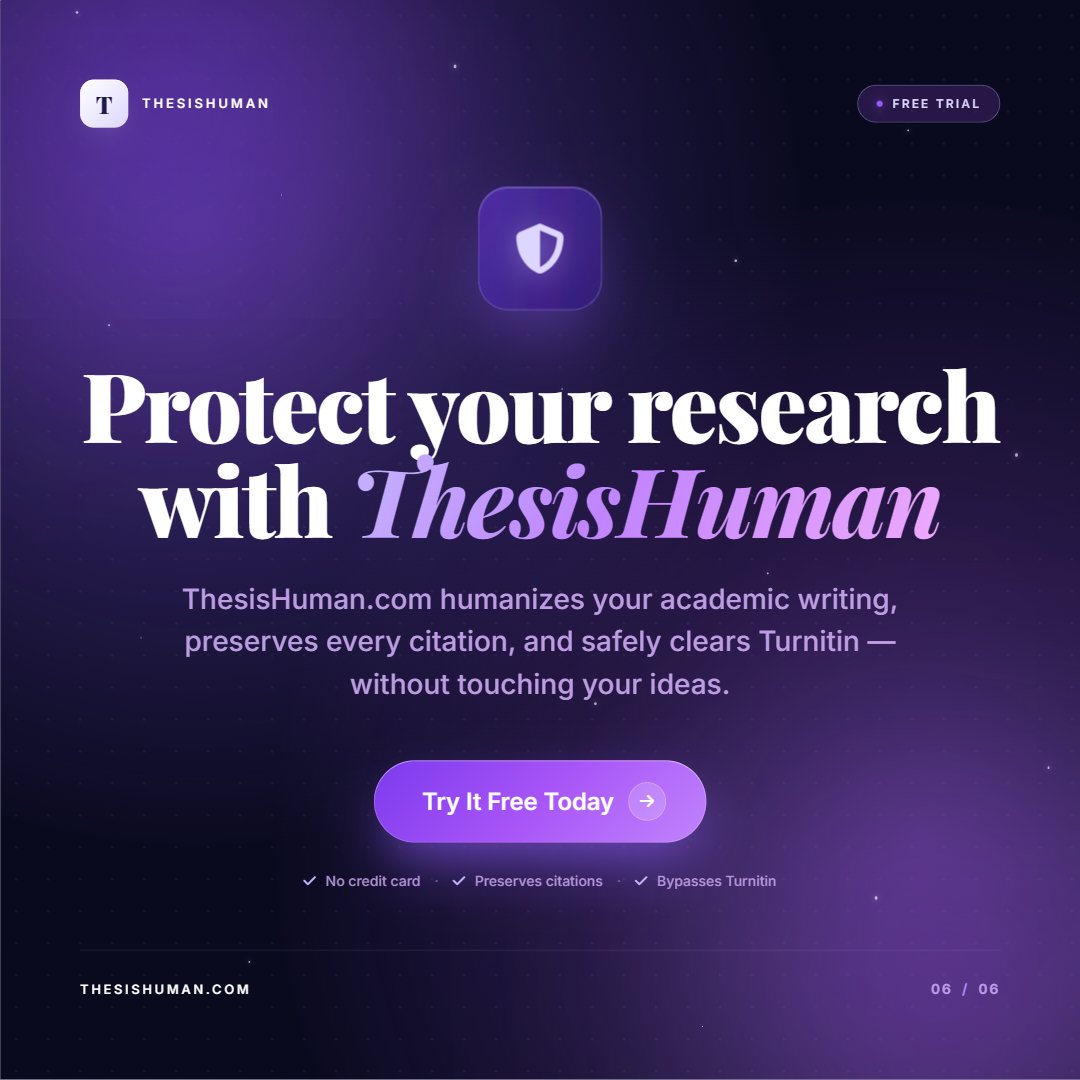 ThesisHumans's tweet image. Turnitin flags non-native English writing as AI — not because researchers cheat, but because formal ESL syntax looks like GPT output. Innocent PhD students are paying the price. ThesisHuman.com was built to fix exactly this. 
#AcademicIntegrity #PhDLife #ESLResearchers